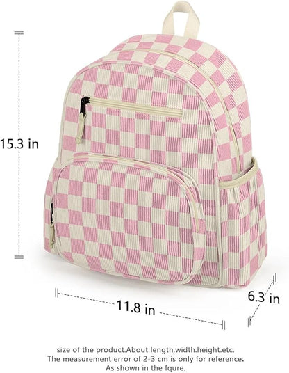 Corduroy Kids Backpack for Girls, Girls Backpack 5-9, Kindergarten Elementary School Bookbag for Girl 15.3" H Fit Folder