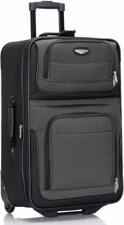 Travel Select Amsterdam Softside Expandable Luggage with Rolling Wheels, Gray, 25-Inch Medium