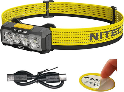 Nitecore NU27 600 Lumens Running Camping Headlamp, USB-C Rechargeable with Warm, Neutral and Cool White Lights, Red Light, Including NitecoreS Sticker (Black)