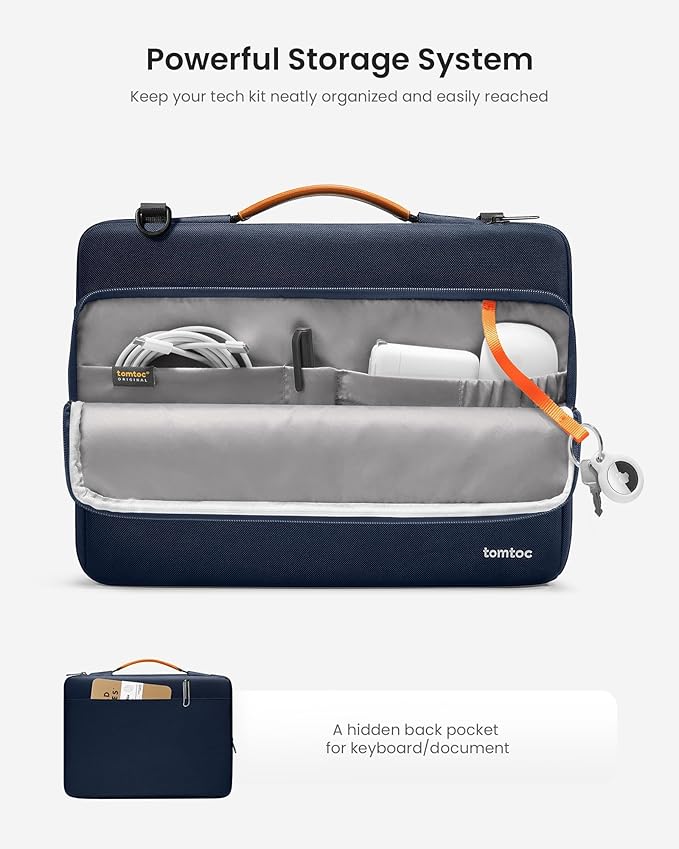 tomtoc 360 Protective Laptop Shoulder Bag for 14-inch MacBook Pro M5/M4/M3/M2/M1 Pro/Max A3434 A3112 A3401 2025-2021, Water-Resistant Carrying Case for 13.5-14.4 Inch Microsoft Surface Laptop 7/6/5