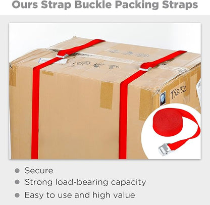 Riakrum 15 Pack 16 Feet Lashing Straps Adjustable Kayaks Tie Down Cam Buckle Straps with Buckles up to 250lbs for Cargo, Luggage, Motorcycles, Truck, Car Roof Rack, Sup Surfboard(Red)