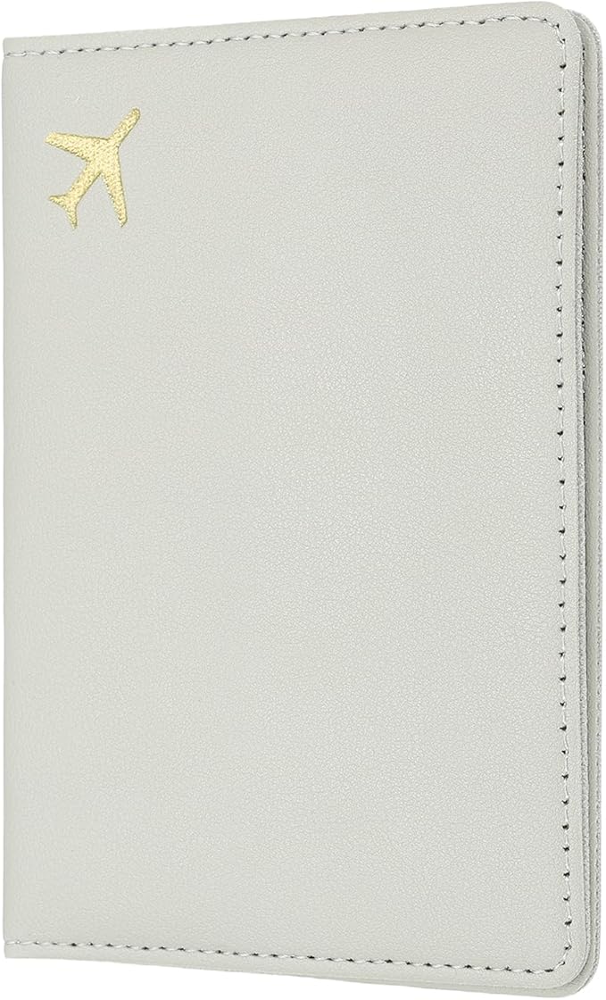 uxcell Passport Cover Holder, Waterproof PU Leather Passport Cover Card Protector Sleeve for Women & Men Document Organizer Travel Accessories for Anniversary Wedding Gift, Grey