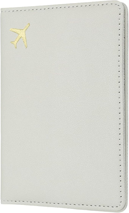 uxcell Passport Cover Holder, Waterproof PU Leather Passport Cover Card Protector Sleeve for Women & Men Document Organizer Travel Accessories for Anniversary Wedding Gift, Grey