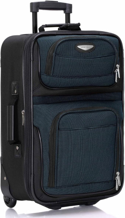 Travel Select Amsterdam Softside Expandable Luggage with Rolling Wheels, Navy, 21-Inch Carry-on