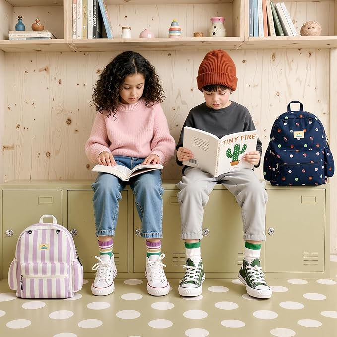 STEAMEDBUN Corduroy Kids Backpack for Boys and Girls 5-8: Boys Backpack for Elementary Kindergarten - 15 inch Cute Backpacks for Kids
