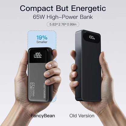 2025 Laptop Portable Charger Power Bank, 26800mAh 65W Compact USB C Laptop Power Bank, PD QC Fast Charging 3-Output Battery Pack for MacBook iPad Tablet Steam Deck iPhone 17 16 15 14 Samsung S24