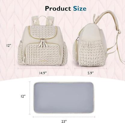 mommore Diaper Bag Small Diaper Backpack Stylish Toddler Baby Mini Maternity Bags Travel Backpacks with Insulated Pockets, Changing Pad, Stroller Straps