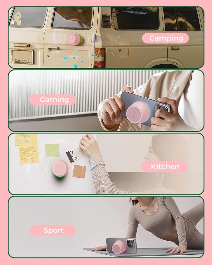 Bluetooth Speaker Stocking Stuffers for Teens: White Elephant Gifts for Adults Men Women, Loud Sound Portable Speaker with Color Light Phone Stand, Christmas Birthday for Boy Girls Trendy Stuff Gadget