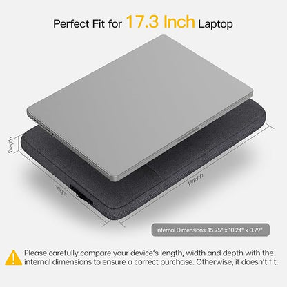 17 inch Laptop Case Computer Sleeve for HP Envy 17/Pavilion 17/Omen 17, Acer Predator 17/Aspire 17, Dell Inspiron 17, Lenovo Ideapad 17, Water-Resistant Shockproof 17.3 inch Laptop Carrying Bag