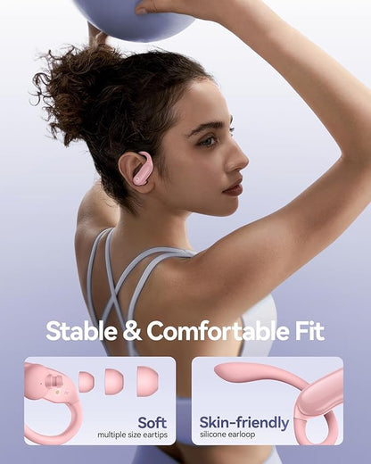 GNMN Active Noise Cancelling Ear Buds Wireless Earbuds 96hrs Playback Bluetooth Headphones Dual Battery Display Stereo Bass Earphones with Earhooks Microphone IPX7 Waterproof for Sports/Workout