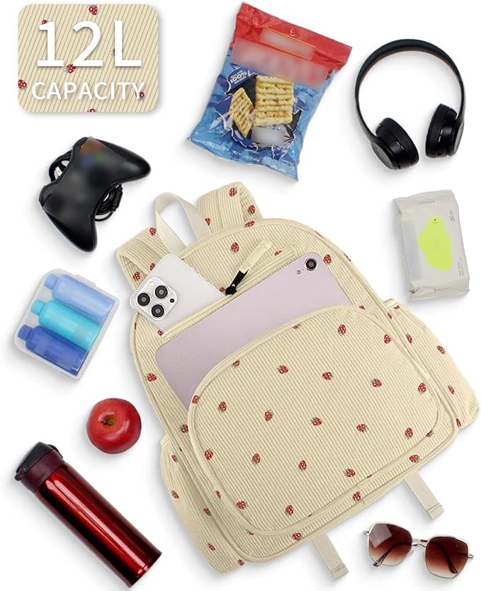 Corduroy Toddler Backpack for Girls 2-5, Preschool Kindergarten Backpack - Cute Kids Backpacks for Girls 13.7" H Fit Folder