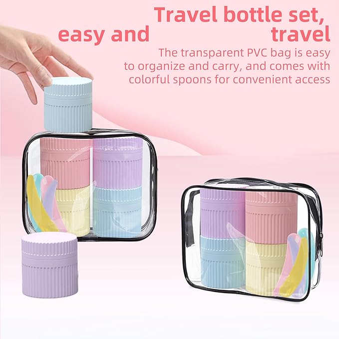Pack of 4 Travel Bottles, Silicone Refillable Portable Container for Easy Transport in Luggage Bags and Carry Ons Travel Esse