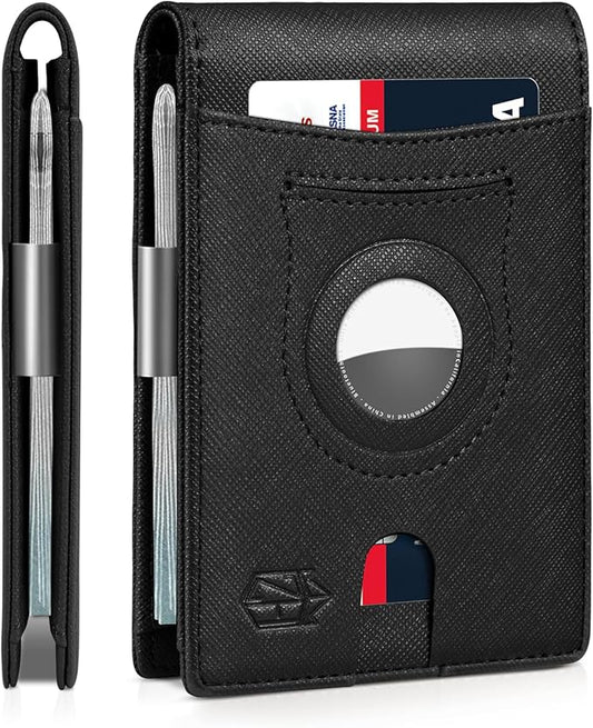 Zitahli Men's Wallets Airtag Holder Slim Rfid Leather with Gift Box