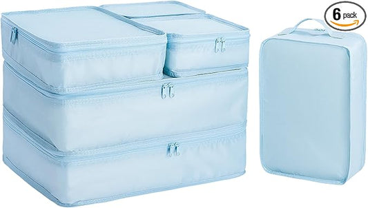 Packing cubes for Travel CALACH Luggage Organizer Bags 6 Set Packing Cubes for Suitcases Travel Essentials for Carry on Mesh Suitcase Organizer with Shoe Bag (blue)