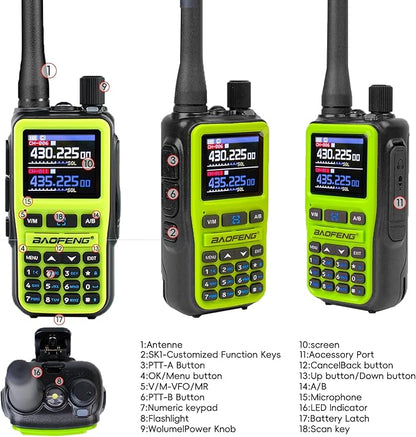 BAOFENG UV5RMINI Two Way Radio NOAA Weather Radio Dual PTT 999CH Survival Radio APP Programming Copy Frequency Ham Radio