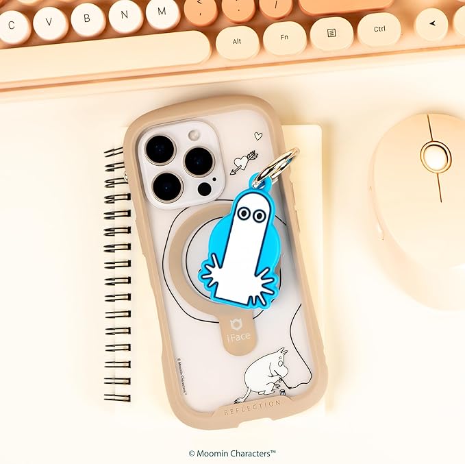 iFace Moomin Character Figure Case [Compatible with Apple AirTag] – Silicone Protective Keychain Cover [Carabiner Clip Included] – Hattifattener