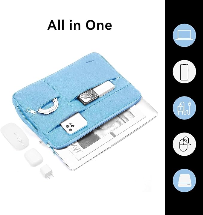 Omnpak Surface Pro 11 Case,13 inch Laptop Sleeve for Surface Pro 12/11/10/9/8/X/7/6/5/4/3 with Multi-Pocket and Side Handle Strap,Water-Resistant Laptop Carrying Bag