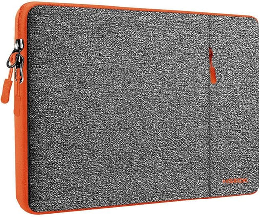 Slim Laptop Case 13.3 14 inch Sleeve, Rainproof & Shockproof Carrying Case for Notebooks Compatible with MacBook Pro 14" and All Models 13.3" MacBook Air/Pro,Most Popular 13"-14" PC,Dark Gray-Orange