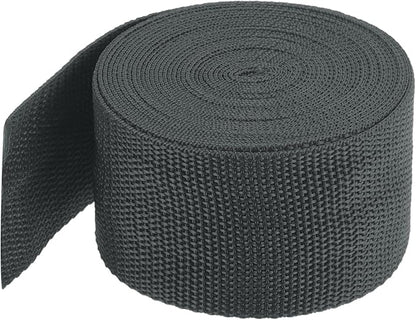 MECCANIXITY Lightweight Polypropylene Webbing Strap 2" 5 Yard Backpack Strapping Band Dark Grey for Outdoor Luggage Cargo Straps