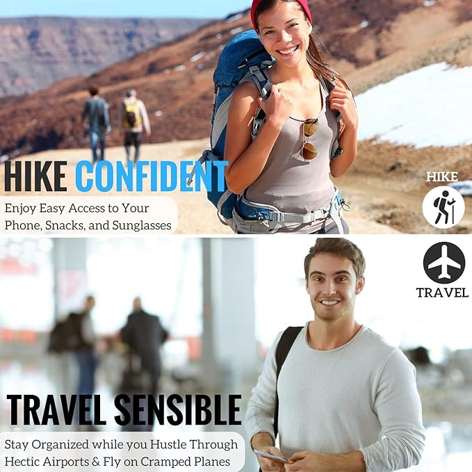 Money Belt for Travel - Hidden Travel Pouch Protect Your Credit and Money With RFID Blocking Passport Holder Waist Wallet (Black)