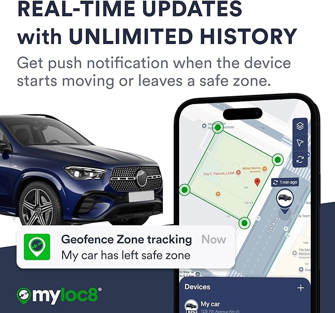 GPS Tracker for Vehicles with Magnet – 4G LTE Real-Time Location Device with App, Long Life Battery – Anti-Theft GPS Tracker for Car, Motorcycle, Scooter, Bike - (12-Mo Subscription Included)