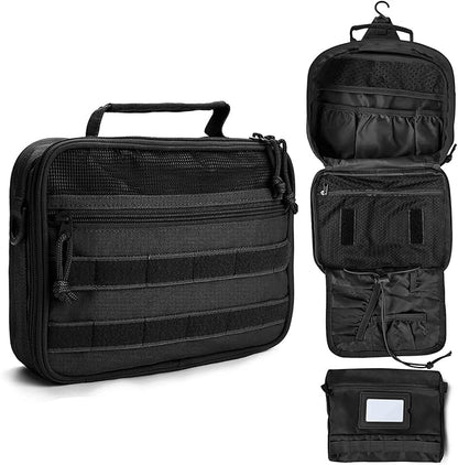 SMONT Tactical Toiletry Bag for Men, 9.5" Hanging Dopp Kit Shaving Hygiene Bag for Traveling Bathroom