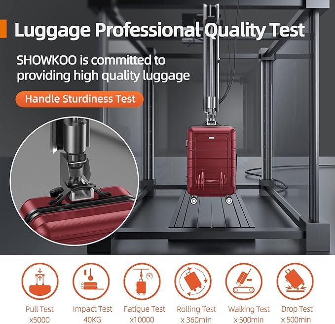 SHOWKOO Luggage Sets Expandable PC+ABS Durable Suitcase Double Wheels TSA Lock Red