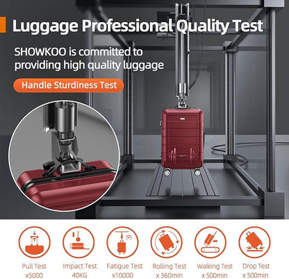 SHOWKOO Luggage Sets Expandable PC+ABS Durable Suitcase Double Wheels TSA Lock Red