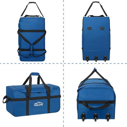 116L Foldable Rolling Duffel Bag with 3 Wheels And Handle, 30 inch Large Travel Duffle Bag for Travel, Camping, Outdoors