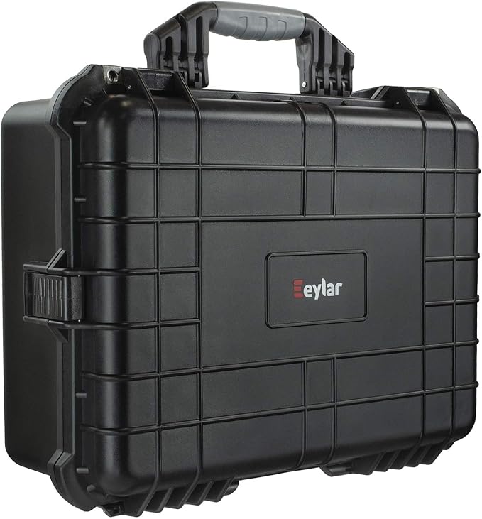 Eylar Large 20 Inch Protective Camera Case Water and Shock Proof With Foam (Black)