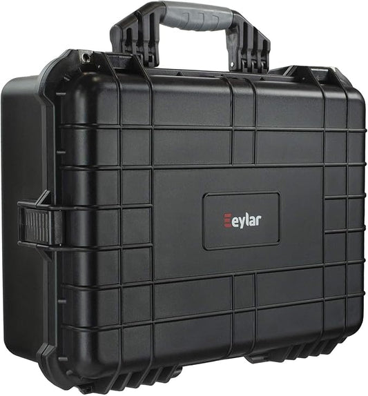 Eylar Large 20 Inch Protective Camera Case Water and Shock Proof With Foam (Black)