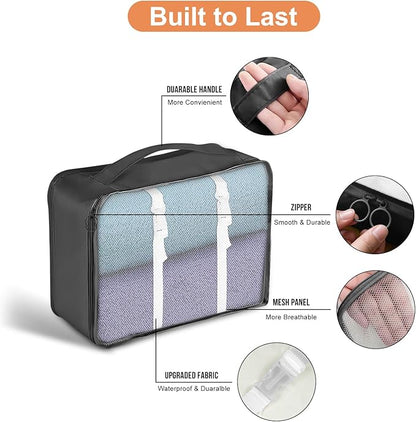 8 Set Packing Cubes for Suitcase, Packing Cubes for Carry on Suitcases, Luggage Organizer for Travel Essentials, Large Mesh Luggage Bag for Suitcases