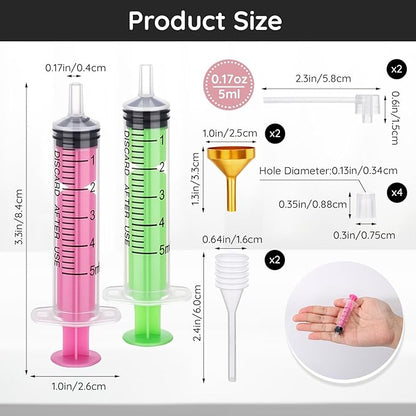 Segbeauty 8pcs 5ml DIY Perfume Making Kit, Plastic Pink Green Tiny Perfume Funnel Dispenser Transfer Pump Tool Set 0.17oz, Decants for Perfumes Refill Kit Supplies for Travel Cologne Spray Bottle