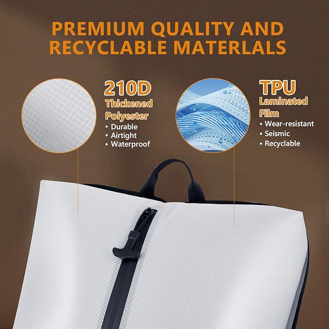Dobaly 33L Professional Vacuum Bags for Travel, IP67 Reusable Vacuum Seal Bags for Clothing for Suitcases and Backpack Space Saver Bags for Travel Lightweight & Durable (1PC No Pump)