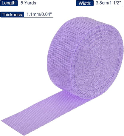 MECCANIXITY Lightweight Polypropylene Webbing Strap 1 1/2" 5 Yard Backpack Strapping Band Lavender Purple for Outdoor Luggage Cargo Straps
