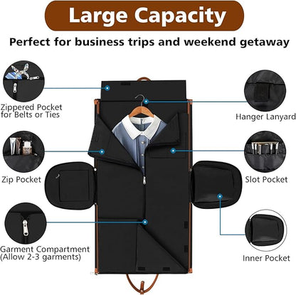 Convertible Garment Duffel Bags for Travel - Carry On Garment Bags With Toiletry Bag Large Weekender Bags for Women Men 2 in 1 Hanging Suitcase Suit Travel Duffel Overnight Bags 4pcs Set