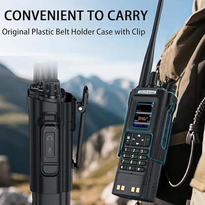 BAOFENG DM32 DMR Handheld Radio with USB-C Charging, GPS, 10W Long Range Walkie Talkie for Emergency Rescue & Outdoor Sports DM-32UV (1 Pack Black+Back Clip)