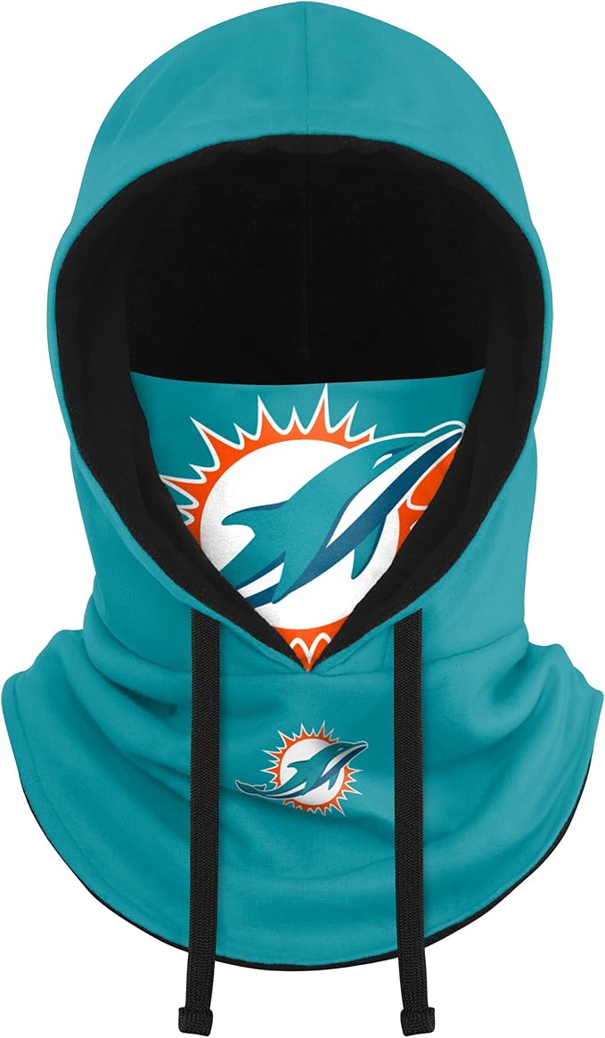 NFL Team Logo Team Color Drawstring Winter Cap Hooded Gaiter Balaclava Face Cover