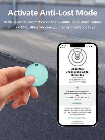 Tracker Tags, Item Finder Work with Apple Find My (iOS Only), Tracking Device Locator Smart Tag for Luggage, Keys, Wallet, Bike, Bags (Blue, 1 Pack)