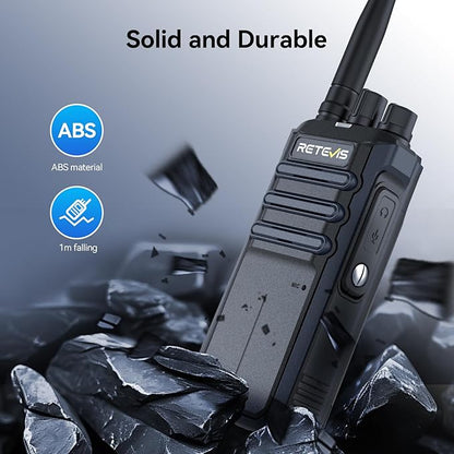 Retevis RT86A Walkie Talkies for Adults, Group Call, 2500mAh, Squelch, Handsfree High Power 2 Way Radio Long Range, Waterproof GMRS Radio for Camping Hiking Travel(2 Pack)