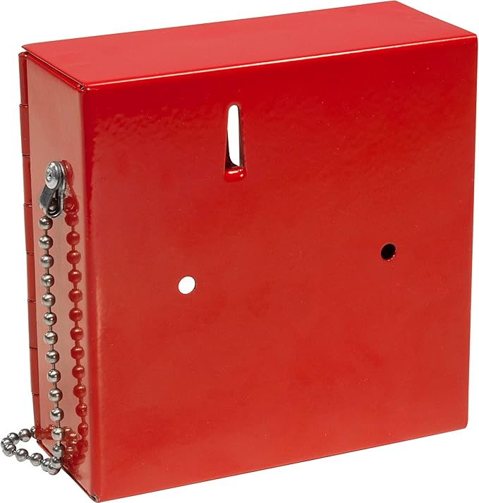 Barska Red Key Lock Breakable Glass Window Alarm Emergency Key Storage Lock Box with Attached Hammer for Home and Business