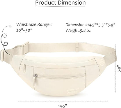 MAXTOP Large Crossbody Fanny Pack with 4-Zipper Pockets,Gifts for Enjoy Sports Festival Workout Traveling Running Casual Hands-Free Wallets Waist Pack Phone Bag Carrying All Phones