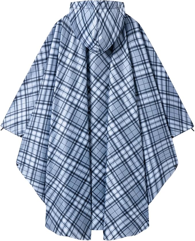 Hooded Rain Ponchos for Adult - Rain Coat and Rain Jacket with Waterproof Pocket and Zipper