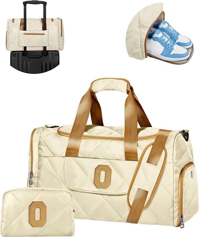 Trendy Gifts for Teen Girls Women, Duffle Bag for Weekend Travel, Overnight, TSA Approved Carry on Bag with Trolley Sleeve, Gift Idea for Birthday, Anniversary, Bridal Shower
