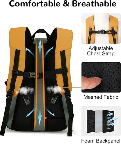 20L Small Lightweight Hiking Backpack with Chest Strap for Men Women, Outdoor Daypack for Travel, Green