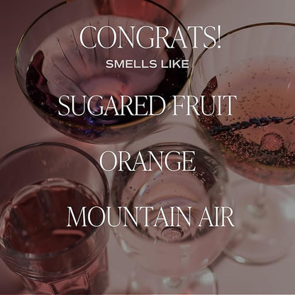 Sweet Water Decor, Congrats! Candle - New Job, Engagement, Graduation Gift - Tropical Fruits and Sugared Citrus Island Scented Soy Wax Candle - 9oz Clear Jar, 40 Hour Burn Time, Made in The USA