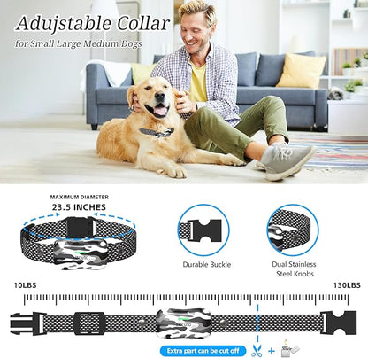 Wireless Dog Fence & Ultrasonic Training Collar -1160-Yard Adjustable Boundary for Outdoor, 6100FT Remote, 4 Modes (Beep/Vibration/Static/Ultrasonic), IPX7 Waterproof, 185-Day Standby, 2 Dogs