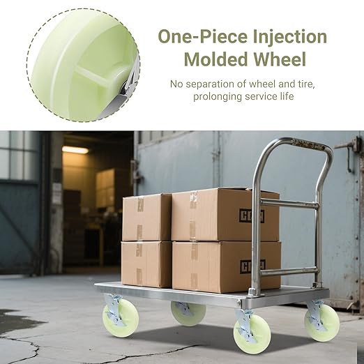 W B D WEIBIDA Heavy Duty Caster Wheels 8 Inch - 6000 LBS, PP Plate Castor Set of 4 with Double Ball Bearings, Non-Marking Quiet Industrial Swivel Casters for Hand Trucks, Carts, Industrial Equipment