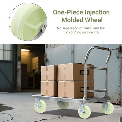W B D WEIBIDA Heavy Duty Caster Wheels 8 Inch - 6000 LBS, PP Plate Castor Set of 4 with Double Ball Bearings, Non-Marking Quiet Industrial Swivel Casters for Hand Trucks, Carts, Industrial Equipment