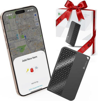 2025 [Apple MFi Certified] (iOS Only) Bluetooth Tracker Smart Card for Apple Find My iPhone Wallet GPS Tracker, 5-10 Years Staying Power, Keys Finder and Item Locator for Keys, Bags, Passport